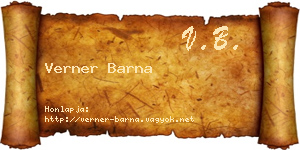 Verner Barna névjegykártya